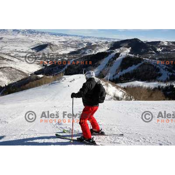 The Canyons ski resort in Utah, USA, January 2009. Utah has best snow on Earth and fameous powder as trademark of tourism industry 