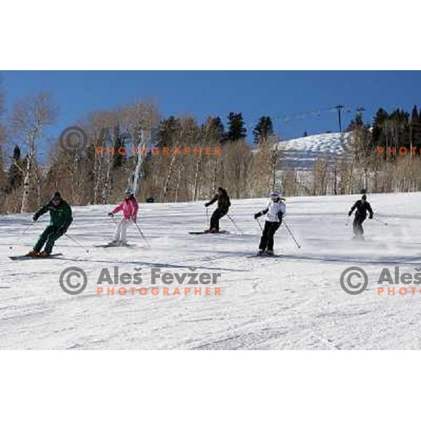 Deer Valley ski resort in Utah, USA, January 2009. Utah has best snow on Earth and fameous powder as trademark of tourism industry. Deer valley also hosted ski events during 2002 Salt Lake City Winter Olympic Games 