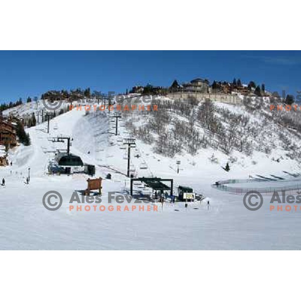 Deer Valley ski resort in Utah, USA, January 2009. Utah has best snow on Earth and fameous powder as trademark of tourism industry. Deer valley also hosted ski events during 2002 Salt Lake City Winter Olympic Games 