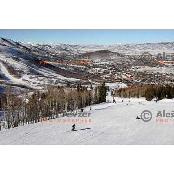 Park City ski resort in Utah, USA, January 2009. Utah has best snow on Earth and fameous powder as trademark of tourism industry. Park City also hosted ski events during 2002 Salt Lake City Winter Olympic Games 